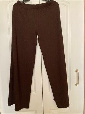 ASOS Brown Wide-Leg Elastic Waist Pants